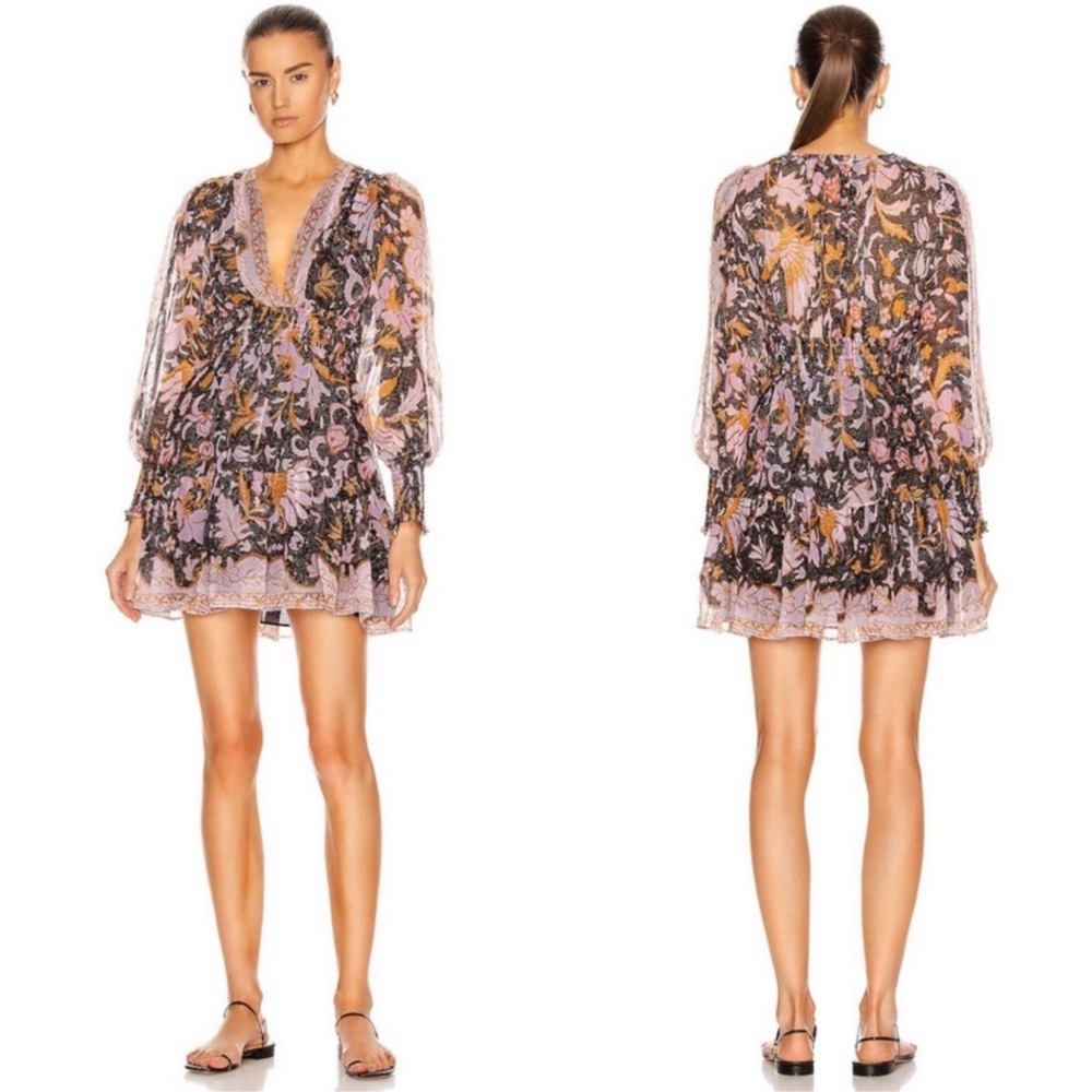ULLA JOHNSON Rosetta Floral Silk Mini Dress Sz 0
